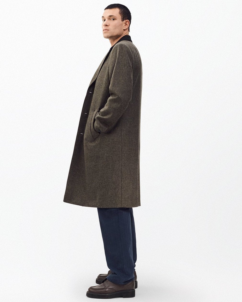 Heritage Plaid Wool Coat - Brown