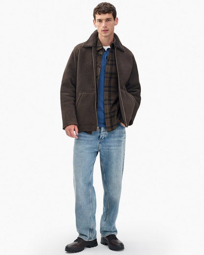 Trent Lamb Shearling Jacket - Distressed Brown