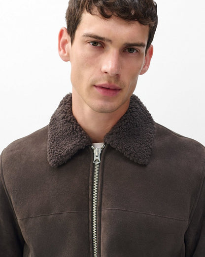 Trent Lamb Shearling Jacket - Distressed Brown