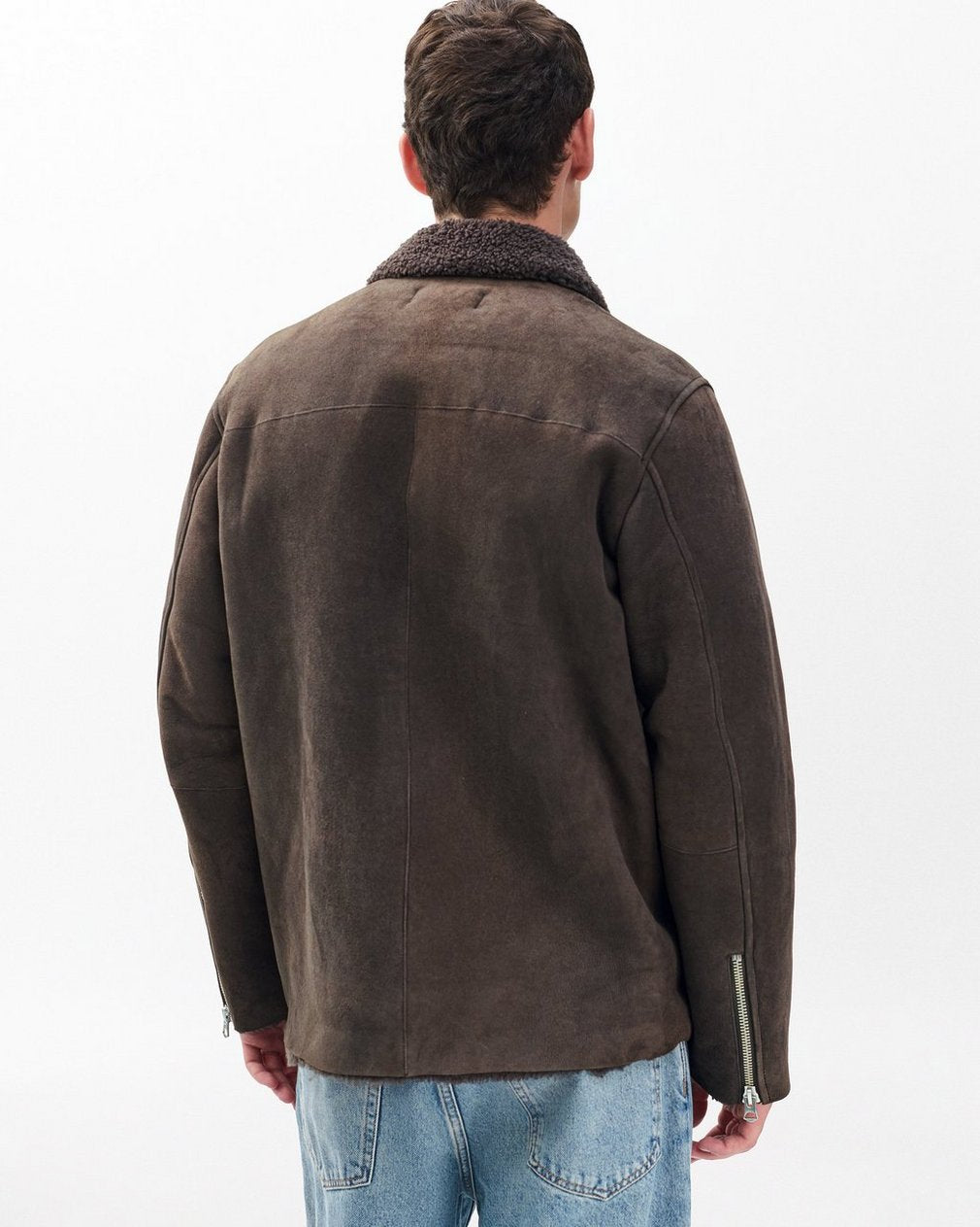 Trent Lamb Shearling Jacket - Distressed Brown