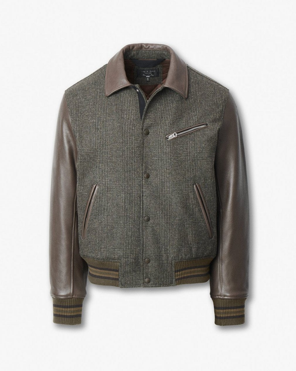 Jeremy British Wool Varsity Jacket - Brown