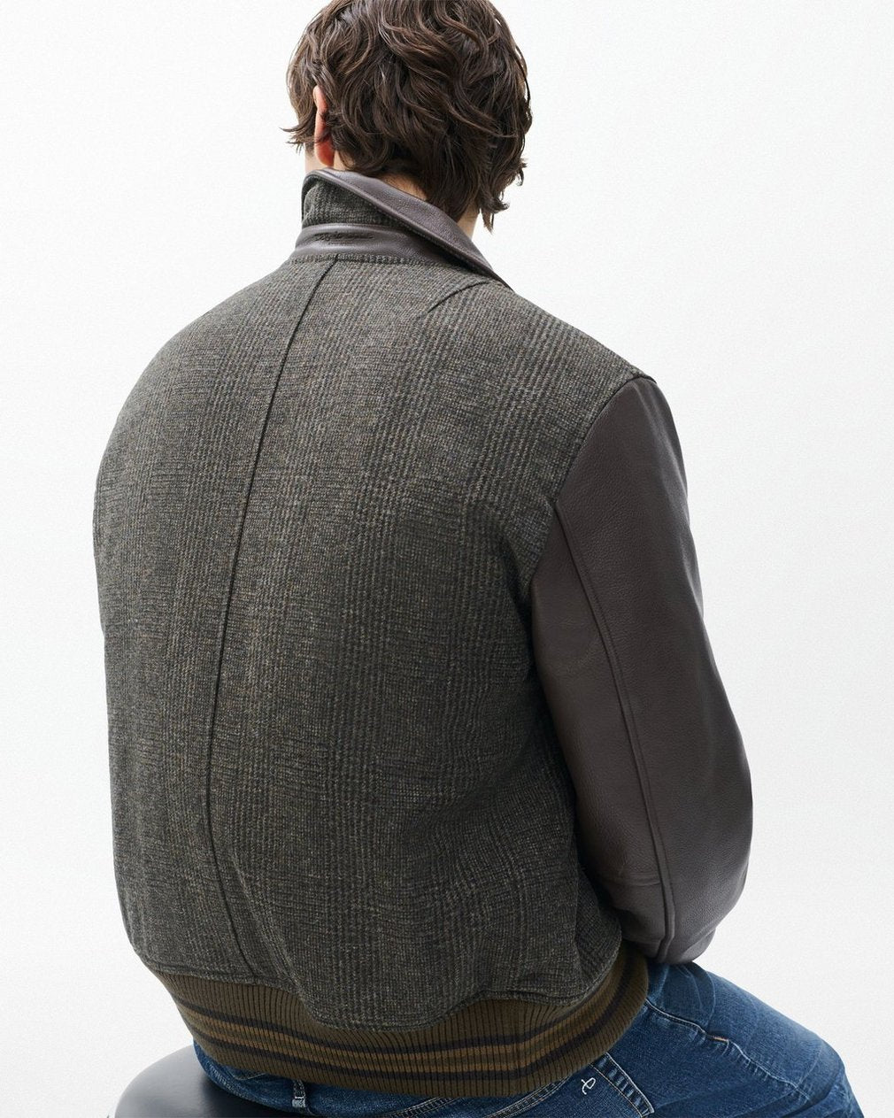 Jeremy British Wool Varsity Jacket - Brown