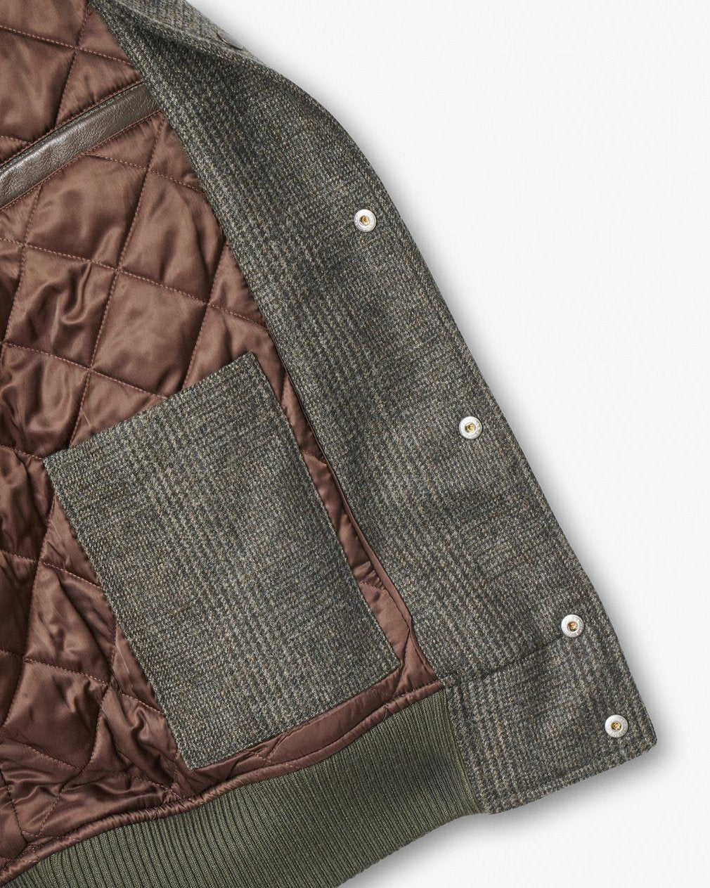 Jeremy British Wool Varsity Jacket - Brown