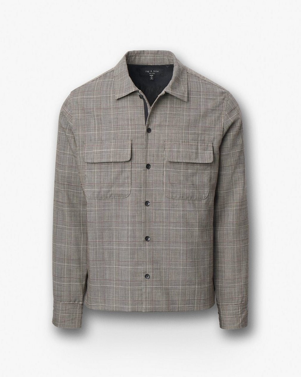 Isaiah Italian Wool Shirt Jacket - Grey Check