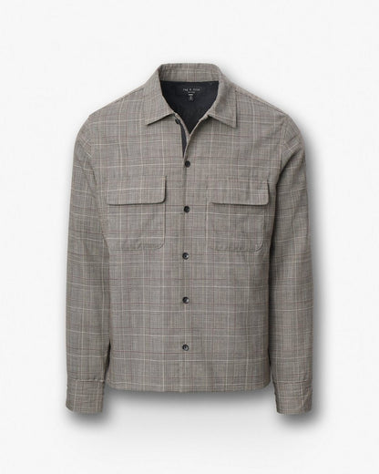 Isaiah Italian Wool Shirt Jacket - Grey Check