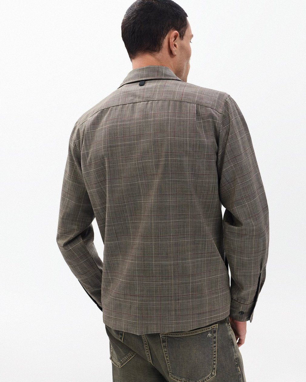 Isaiah Italian Wool Shirt Jacket - Grey Check