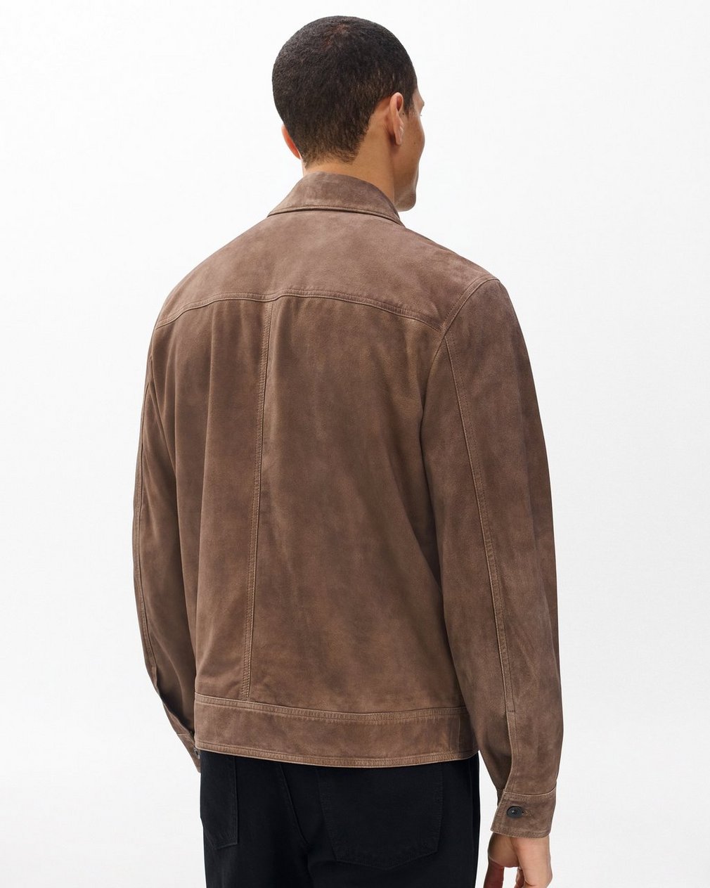 rb Suede Trucker Jacket - Light Brown