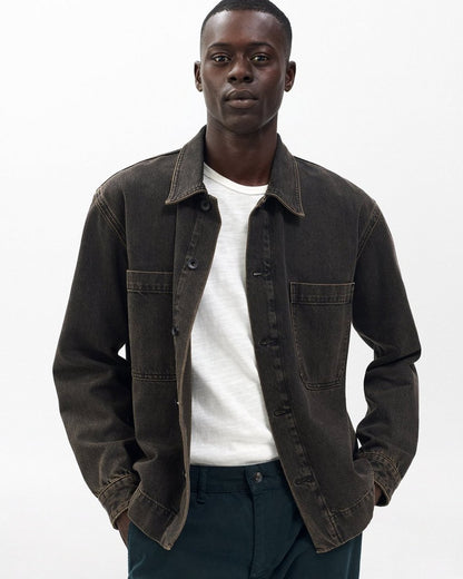 Brooks Infuse Denim Overshirt - Brown Black