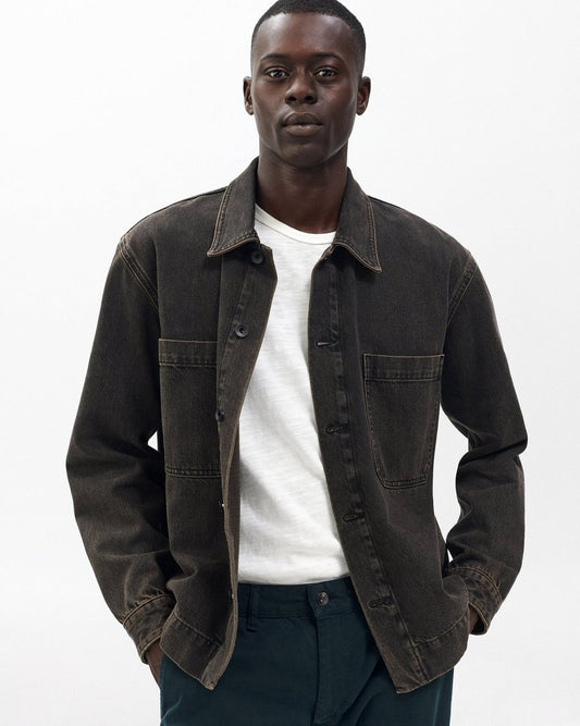 Brooks Infuse Denim Overshirt - Brown Black