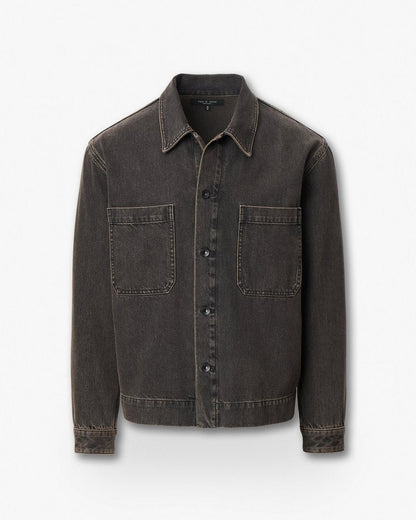 Brooks Infuse Denim Overshirt - Brown Black