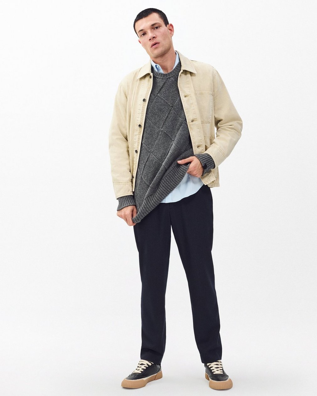 Tribeca Denim Chore Jacket - Stone Beige