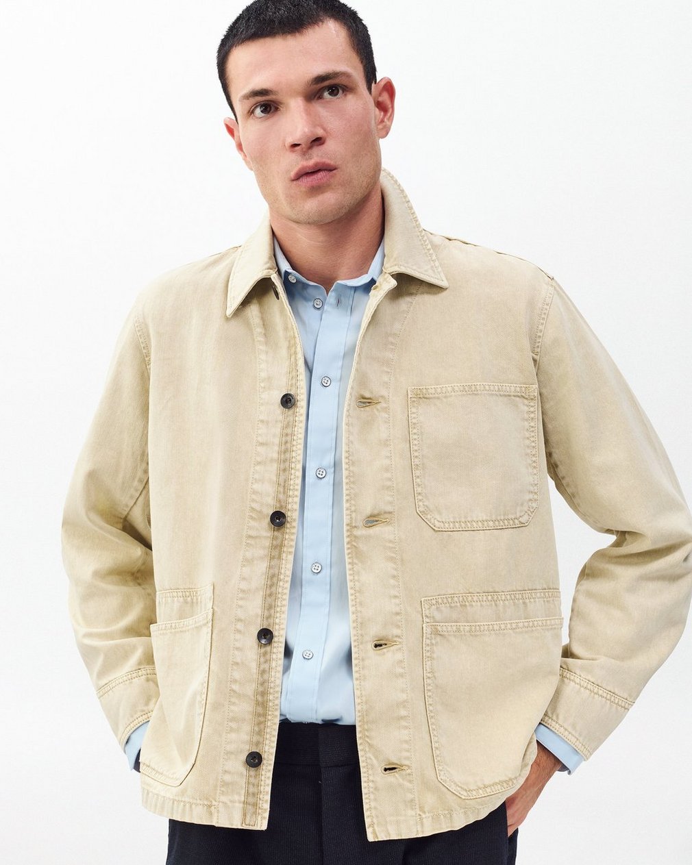 Tribeca Denim Chore Jacket - Stone Beige
