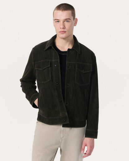 rb Suede Trucker Jacket - Black