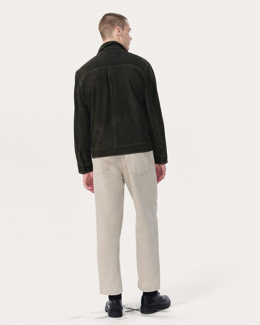 rb Suede Trucker Jacket - Black