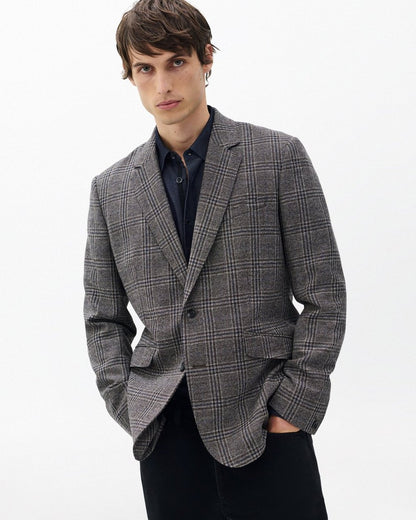 Butler Wool Plaid Blazer - Brown Plaid