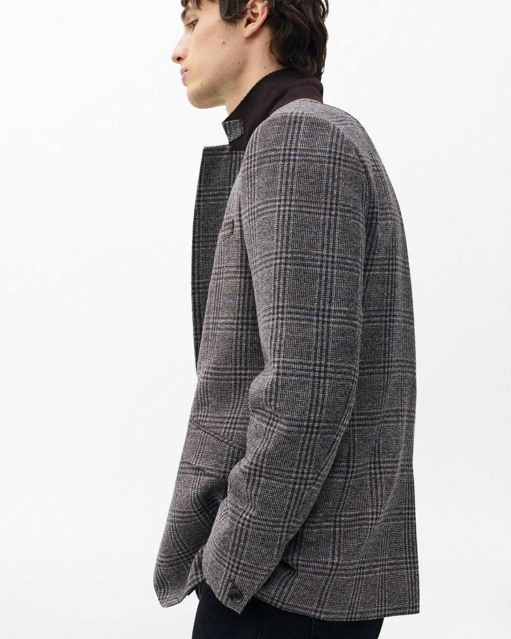 Butler Wool Plaid Blazer - Brown Plaid
