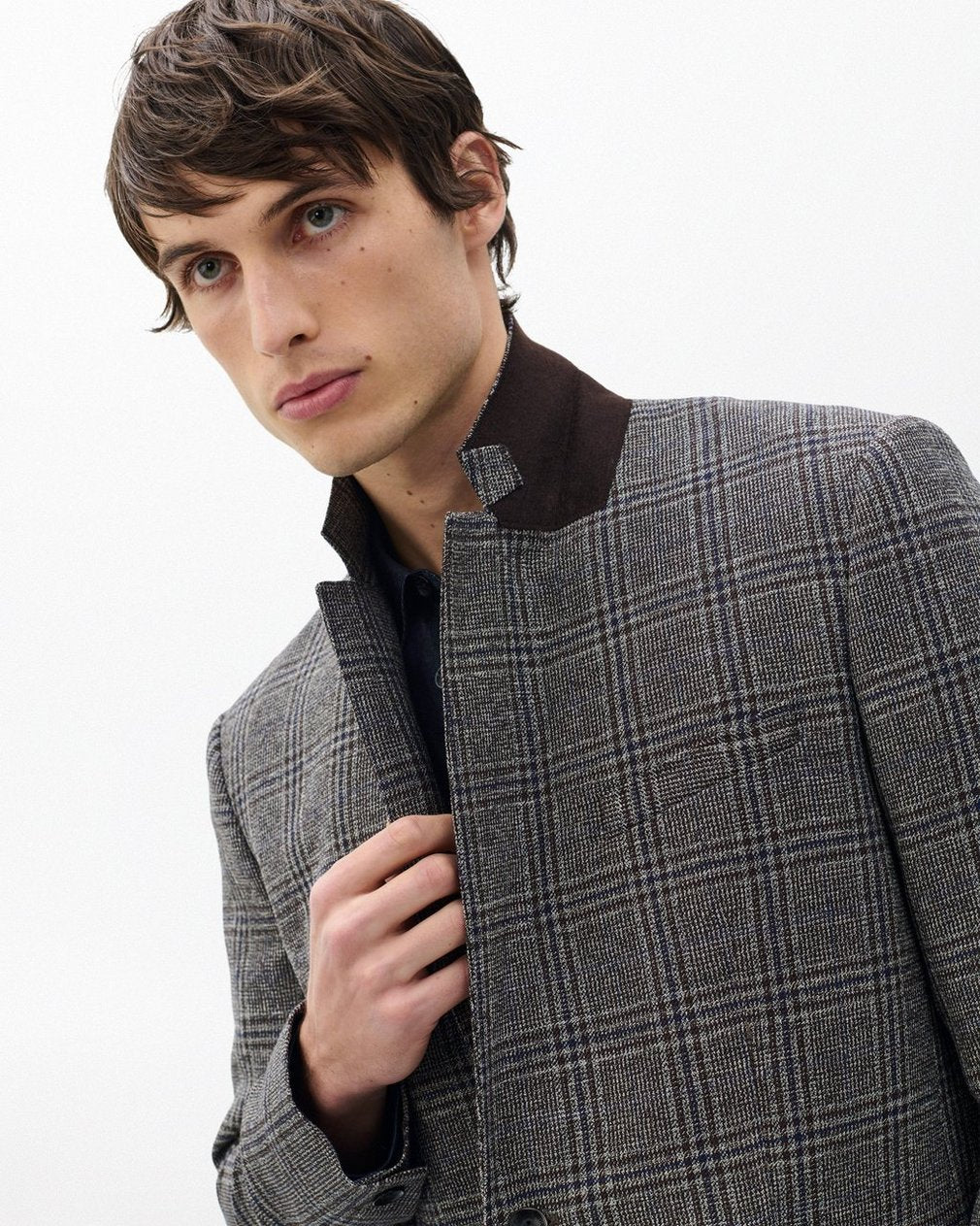 Butler Wool Plaid Blazer - Brown Plaid