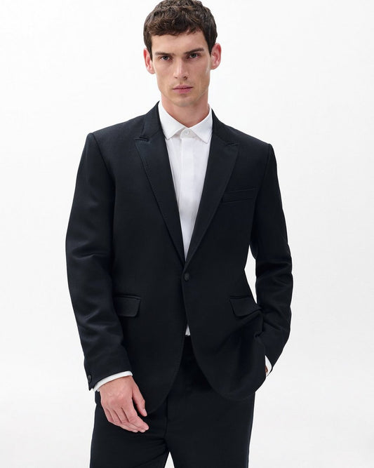 Butler British Wool Tuxedo Jacket - Black