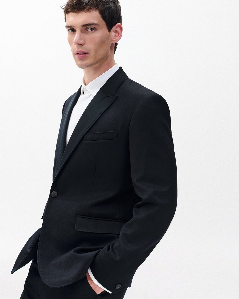 Butler British Wool Tuxedo Jacket - Black