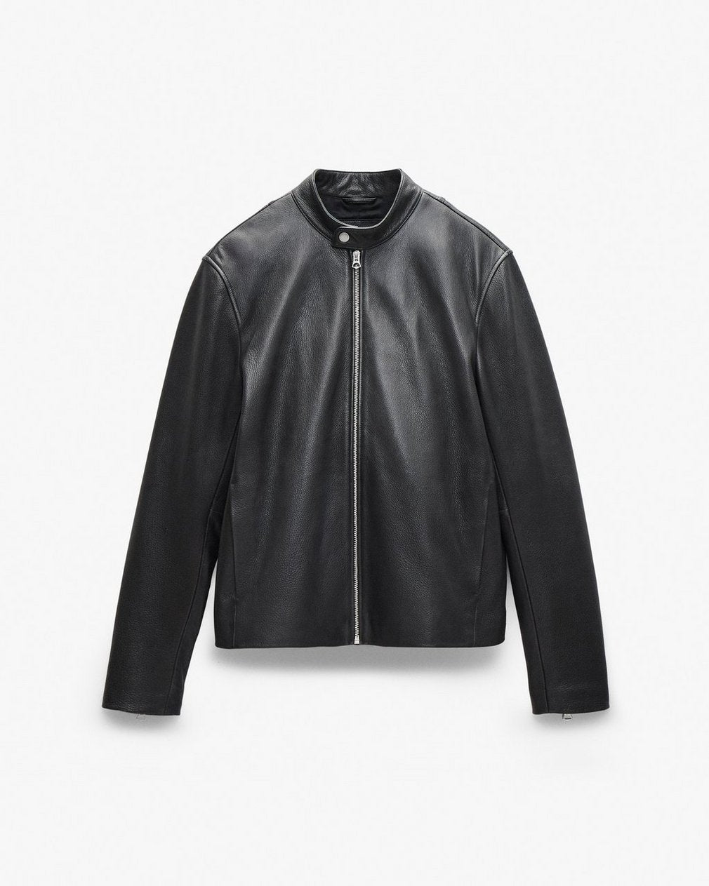 Café Racer Leather Jacket - Black
