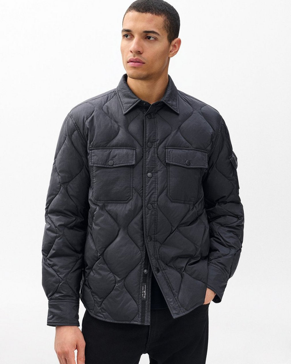Dane Quilted Shirt Jacket - Black