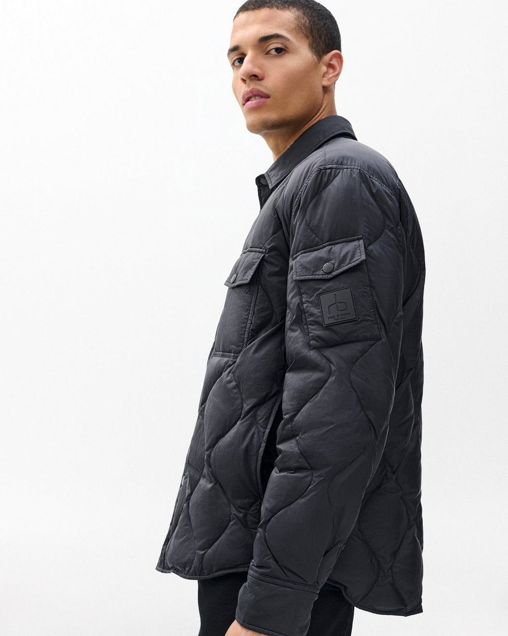 Dane Quilted Shirt Jacket - Black
