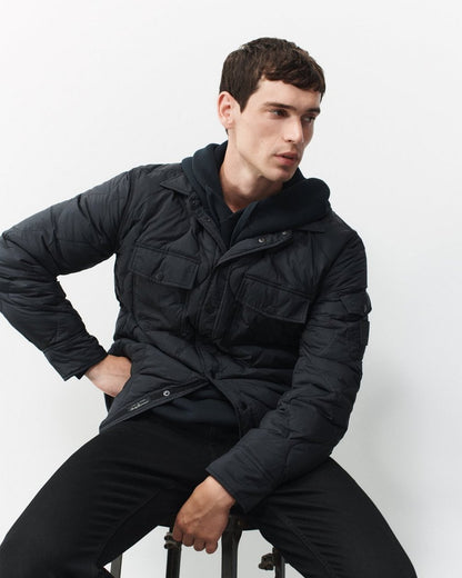 Dane Quilted Shirt Jacket - Black