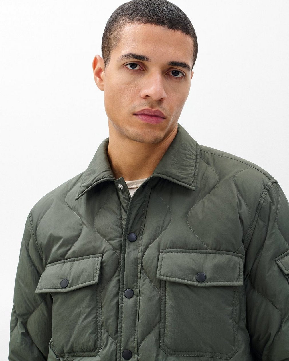 Dane Quilted Shirt Jacket - Dark Shadow