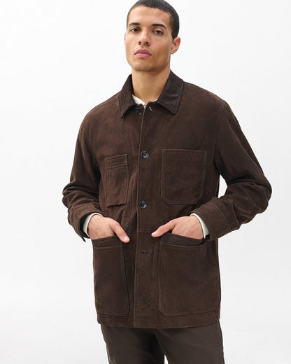 Graham Suede Chore Jacket - Brown