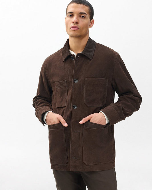 Graham Suede Chore Jacket - Brown