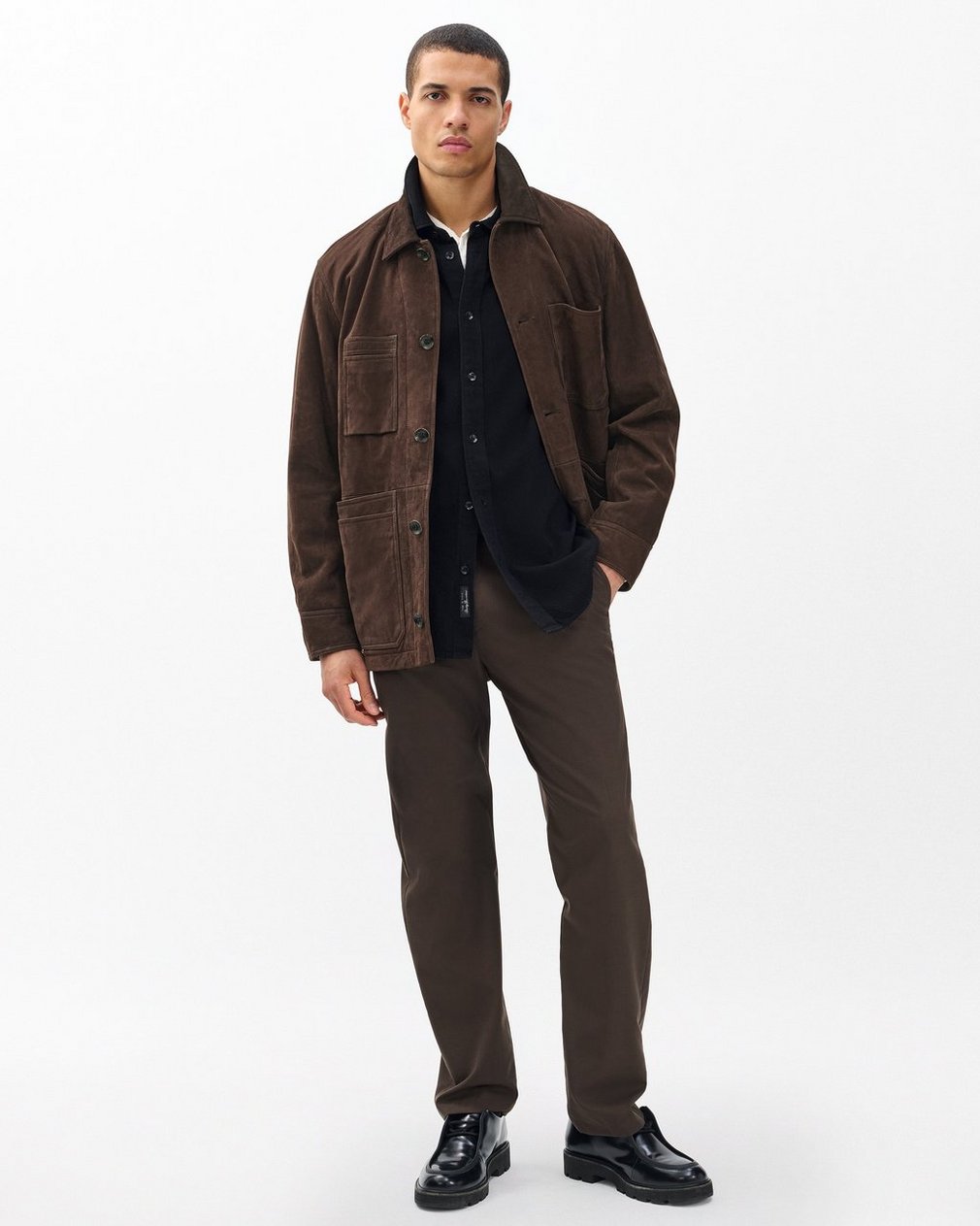 Graham Suede Chore Jacket - Brown