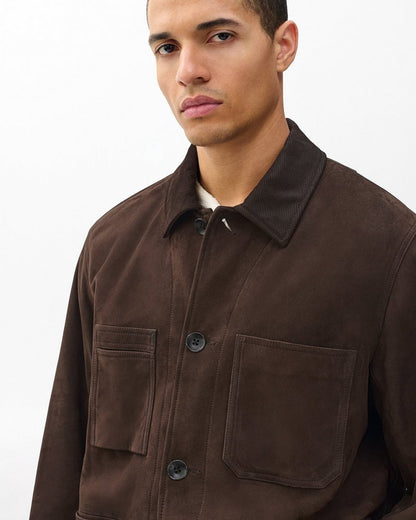 Graham Suede Chore Jacket - Brown