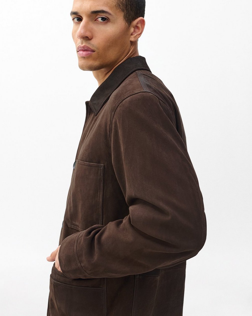 Graham Suede Chore Jacket - Brown