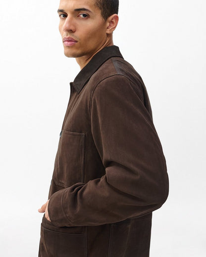 Graham Suede Chore Jacket - Brown