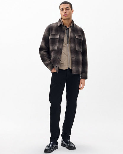 Austin Italian Double-Face Wool Jacket - Brown Plaid