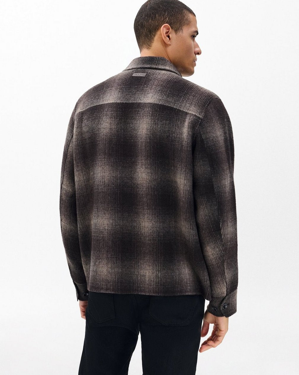 Austin Italian Double-Face Wool Jacket - Brown Plaid
