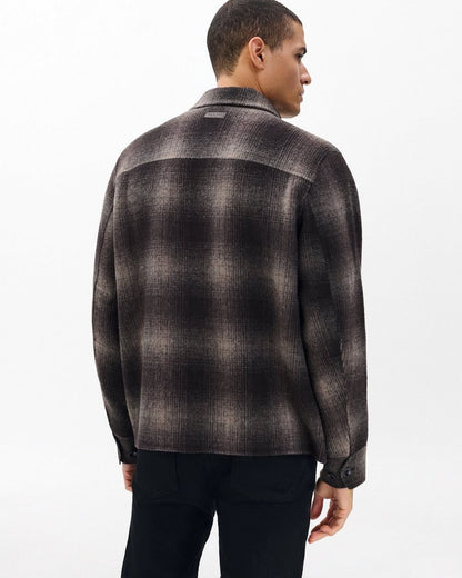 Austin Italian Double-Face Wool Jacket - Brown Plaid
