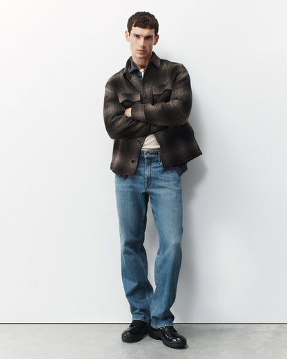 Austin Italian Double-Face Wool Jacket - Brown Plaid