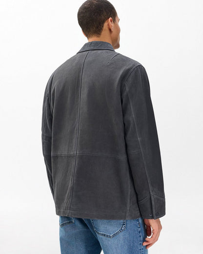 Graham Suede Chore Jacket - Dark Grey