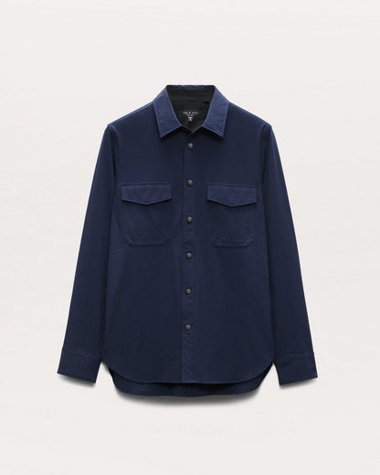 Stretch Nylon CPO Overshirt - Navy