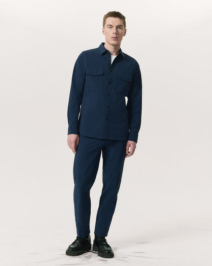 Stretch Nylon CPO Overshirt - Navy