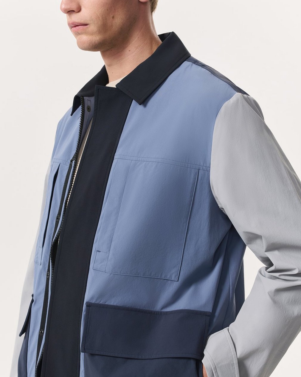 Pace Color-Blocked Chore Jacket - Grey Multi