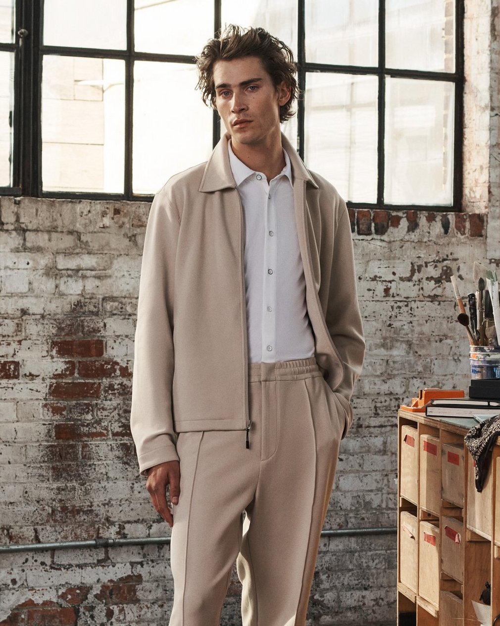 Melrose Tech Ponte Jacket - Aged Taupe