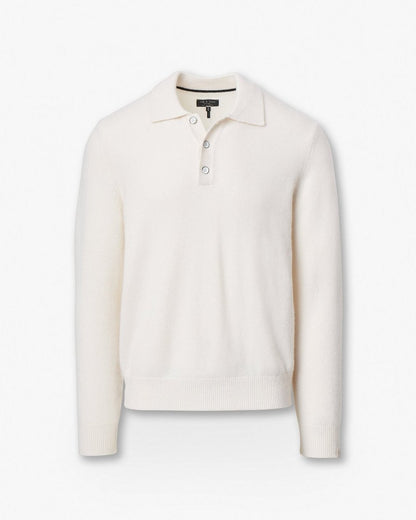 Declan Cashmere Polo Sweater - Ivory