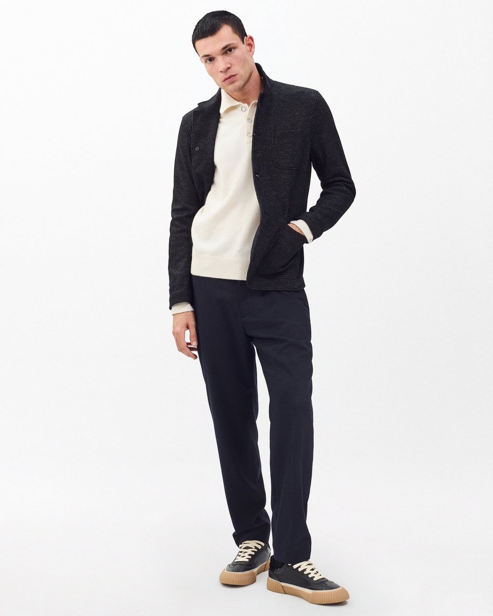 Declan Cashmere Polo Sweater - Ivory