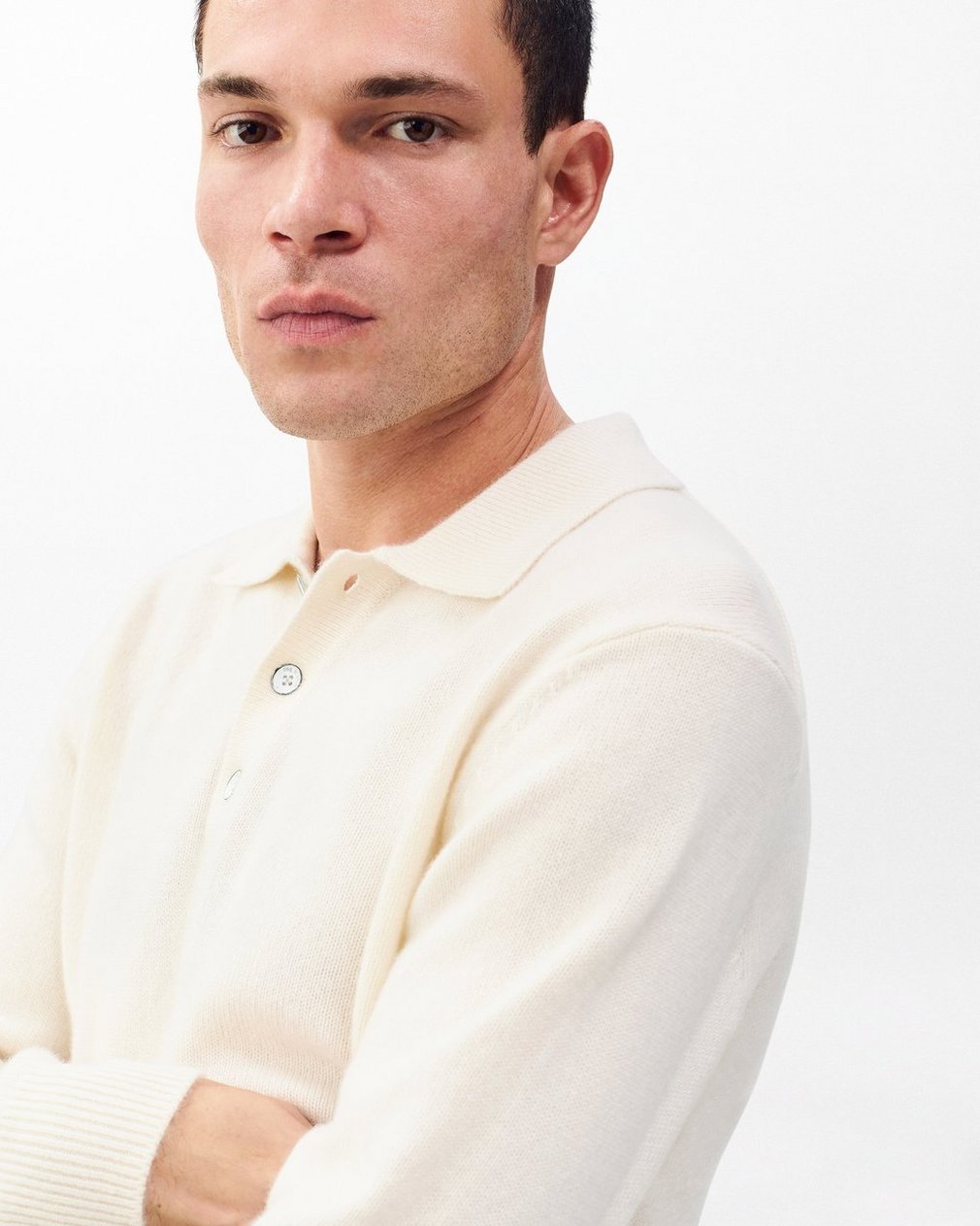 Declan Cashmere Polo Sweater - Ivory