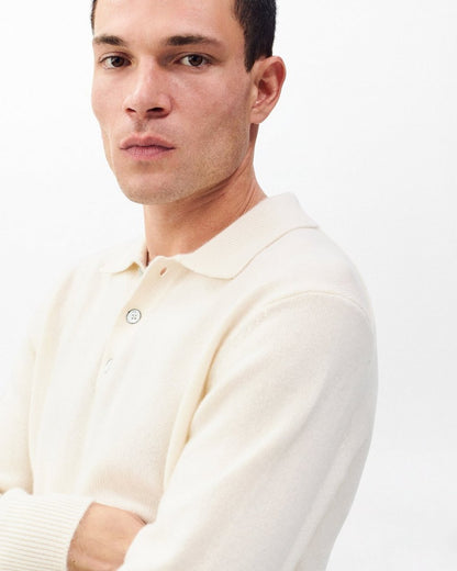 Declan Cashmere Polo Sweater - Ivory