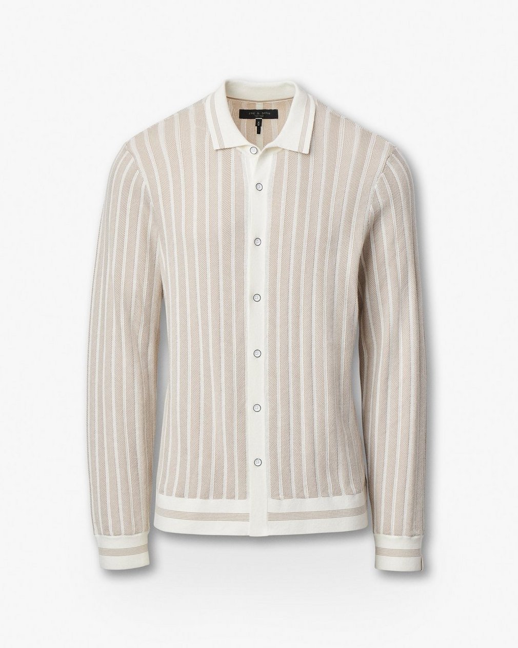 Harvey Ribbed Knit Shirt - Ivory