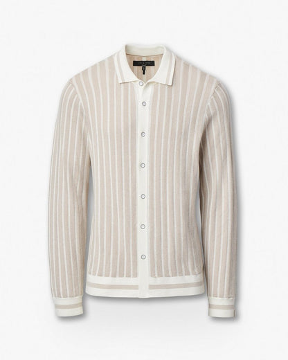 Harvey Ribbed Knit Shirt - Ivory