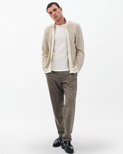 Harvey Ribbed Knit Shirt - Ivory